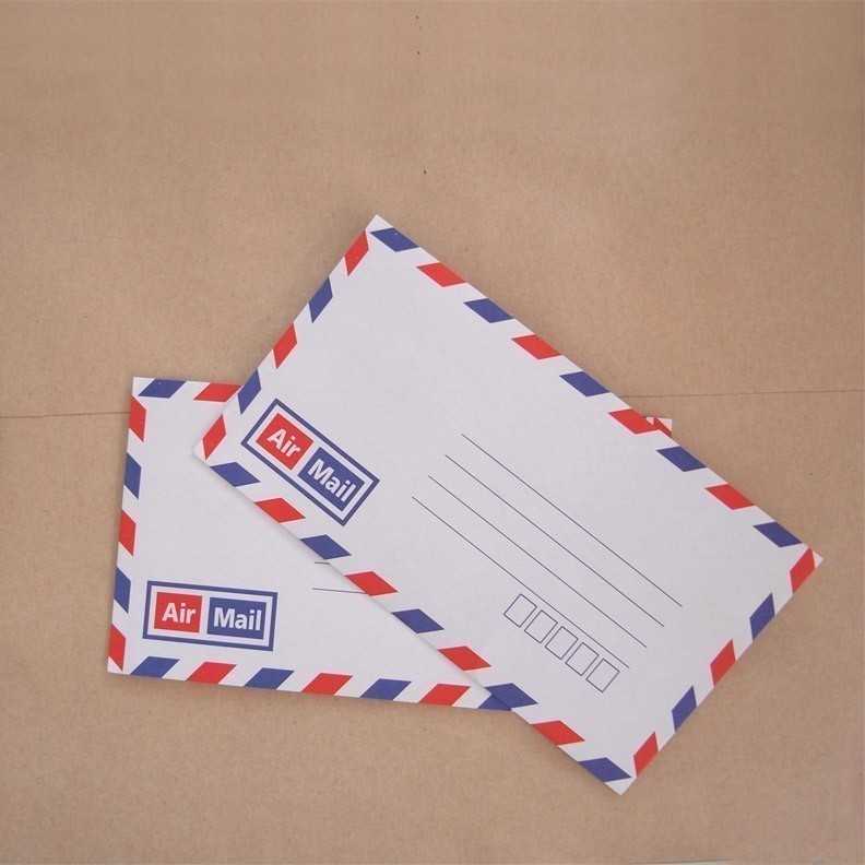 Set Of 20 Vintage Style French Airmail Flat Envelopes With Printed Inside Self Glue 16cm X 9cm